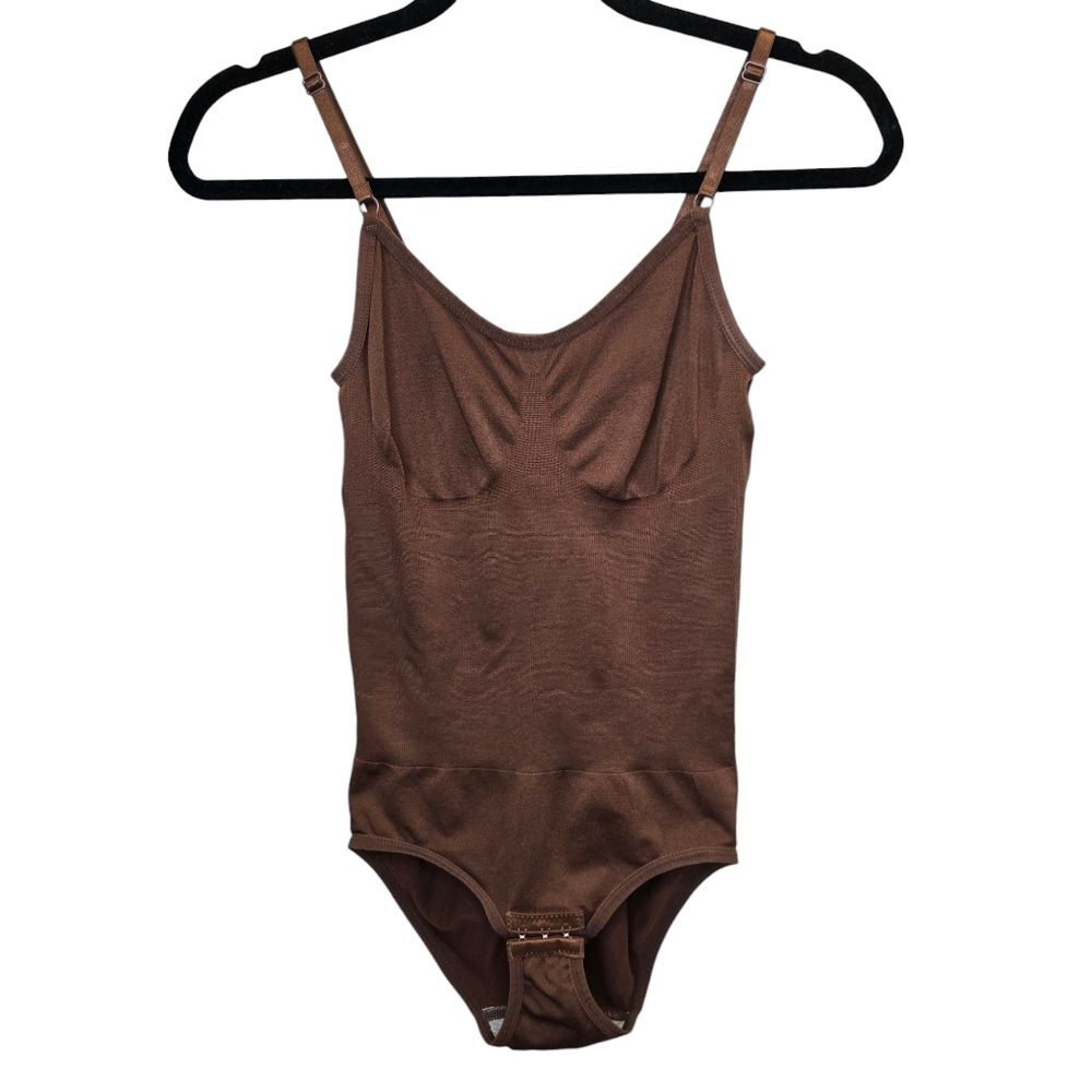 Women's L Brown Seamless Shapewear Body Sculpting Bodysuit
